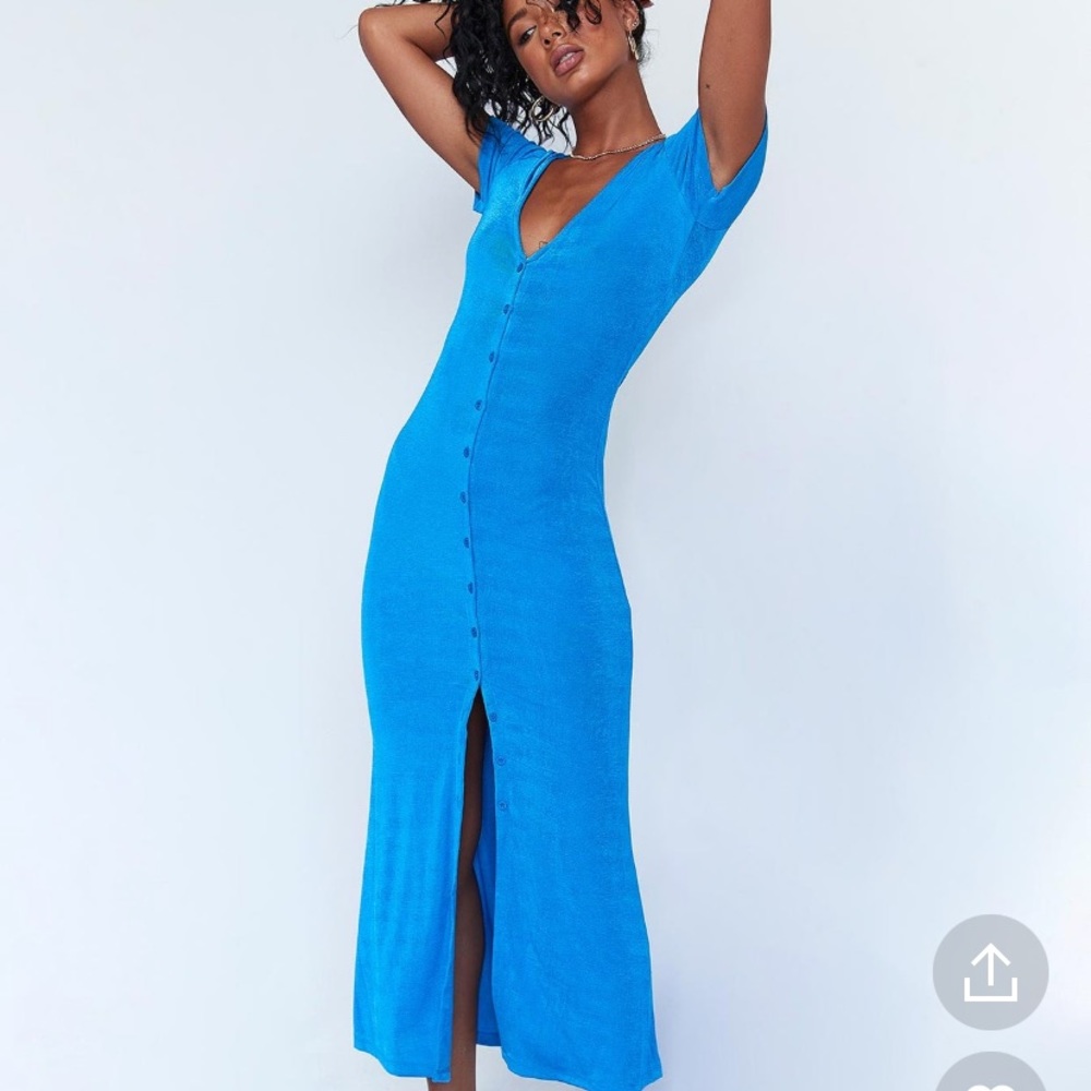 Princess Polly maxi blue tight dress, US size 4